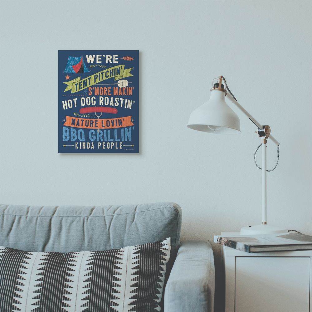 Stupell Industries Camping People Country Home Blue Word Design Super Canvas Wall Art by Stephanie Workman Marrott