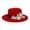 Red, variant on Embroidered Flower Fedora Hat for Women's Felt Hat Flat Hat Jazz Cap