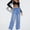 Light Blue, variant on Babysbule Womens Jean Pants Women's Color High Waisted Versatile Straight Slender Loose Leg Pants