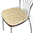 thumbnail image 2 of Yellow Flower Dining Chair Pad, Rustic Composition with Berries Twigs Graphic Flora Nature Leaves Pattern, Decorative and Water Resistant Pillow with Ties for Kitchen Seats, Yellow White, by Ambesonne, 2 of 4