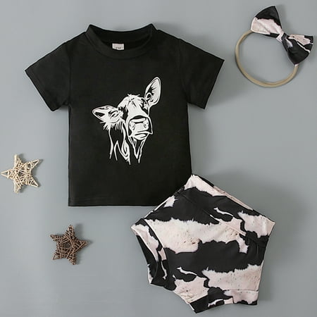

Toddler Girls Summer Set Print Tops Shorts Trousers Set Casual Clothes Outfits 24M