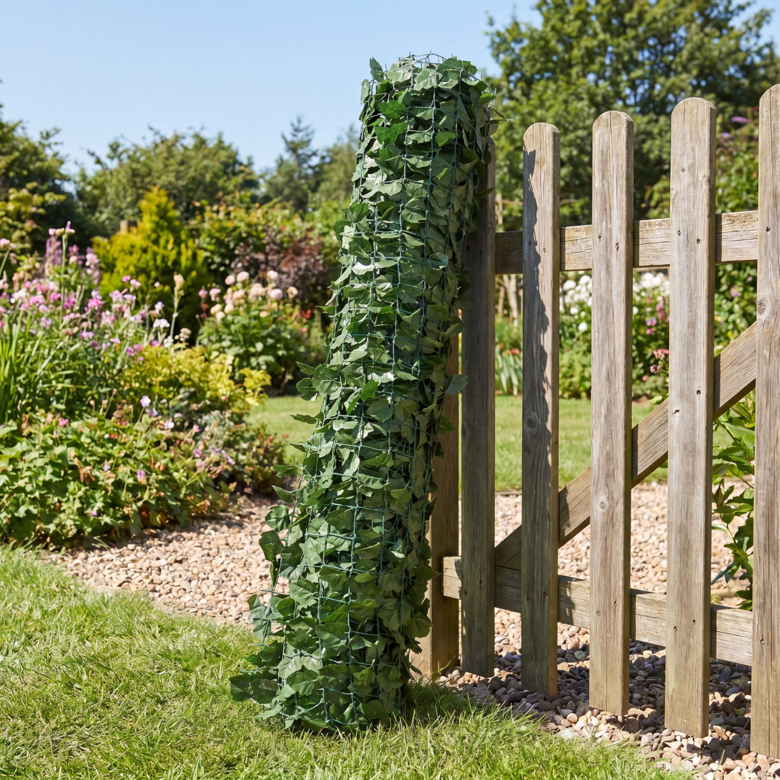 SUGIFT Faux Ivy Leaf Decorative Privacy Fence 40 x 95 Inch Artificial Hedge Screen with High Density PE Leaves for Garden Yard Balcony Wall Outdoor Decoration