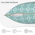 thumbnail image 5 of Fotbe Blue Print Pattern Velvet Decorative Throw Pillow Covers with Elegant Piping, Soft Plush Cushion Cover for Sofa, Bed, Car, Office-16"x16", 5 of 8
