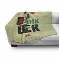 thumbnail image 3 of Retro Soft Flannel Fleece Blanket, I Love to Drink Beer Calligraphy with a Hand Holding Booze Bottle Grunge Illustration, Cozy Plush for Indoor and Outdoor Use, 60" x 80", Multicolor, by Ambesonne, 3 of 6