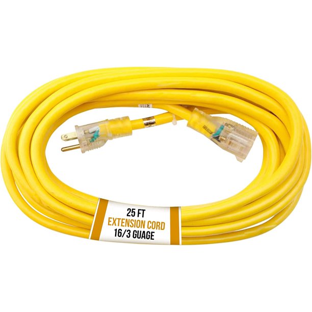 DMNI 14 Gauge Outdoor Extension Cord 16/3 25 ft SJTW Power Cord 3