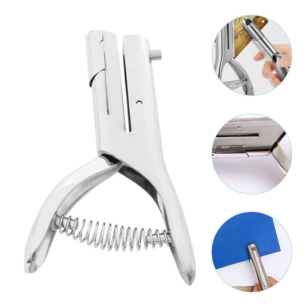Dpisuuk Hole Puncher, Portable Handheld Paper Punch, 1/8 inch Single Hole Punch, Heavy Duty Metal Craft  Hole Puncher for Paper Cards Plastic Cardboard