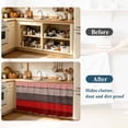 thumbnail image 4 of Red Grey Cabinet Curtain 32"Wx55"L, Dustproof Pantry Door Curtain with Self Adhesive Tape, Vintage Stripe Farmhouse Wood Grain Ombre Tall Storage Cover Privacy Drape for Bathroom Kitchen Laundry Room, 4 of 9