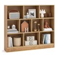 thumbnail image 1 of TYUIOP 10-Cube Bookshelf, 47.5”L Floor Bookcase with 2 Anti-Tipping Kits, Freestanding Storage Organizer, 4-Tier Display Shelf for Home, Office & Dorms, Natural/White (Natural, 10-Cube), 1 of 5