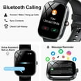 thumbnail image 4 of WeurGhy Smart Watch for Men Women iPhone Android, 1.91" HD Touchsreen, Bluetooth Call and Music Control, Fitness Tracker, 110+ Sports Modes, IP68 Waterproof, Black, 4 of 8