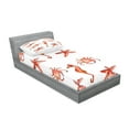 thumbnail image 2 of Ambesonne Nautical Fitted Sheet & Pillow Sham Set, Underwater Sea Ocean, Twin, Salmon Dark Coral, 2 of 2