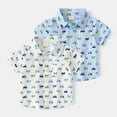 thumbnail image 6 of Ruyang Toddler Boys Baby Shirt Summer Short Sleeve 𝐂artoon Car Lapel T-Shirt Kids Boy Casual Lightweight Button Tops, 6 of 6