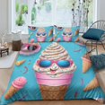 thumbnail image 1 of 3D Ice Cream Printed Comforter Cover Set Children Adult Unique Design Bedding Set Bedroom Decor,Twin (68"x86"), 1 of 5