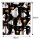 thumbnail image 2 of Cortina de ducha de tela con forma de fantasma de Halloween, con dibujos animados divertidos y espeluznantes, calaveras, para niños en blanco y negro, para fiestas navideñas, con ganchos, 2 of 5