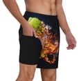 thumbnail image 2 of Lukts Tennis Ball In Fire1 Print Mens Swim Trunks Swim Shorts Quick Dry Bathing Suits for Men Beach Shorts Mesh Lining Swimming Trunks ,Bathing Suit-3X-Large, 2 of 6