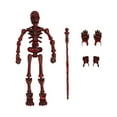 thumbnail image 2 of 1Pc Red Plastic Posable Skeleton Action Figure,Fully Articulated Mini Skeleton with Display Stand for Halloween Desk Shelf Decor Collectible,One Size,Red (Clearance), 2 of 8