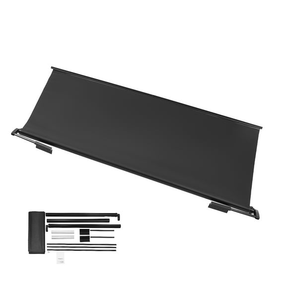 KFFKFF RV Canopy Cloth Substitute, 7" to 7', Resilient Weather-Resistant Slide Cover Awning inclusive of Bracket, Robust Slide Cover Awning crafted from Stainless Steel, Suitable for RV (Black)