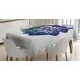 thumbnail image 1 of Ambesonne Dream Tablecloth Rectangular Table Cover, Cosmic Brush Stroke and Words, 60"x90", Indigo Sea Green White, 1 of 3