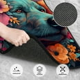 thumbnail image 3 of Yiaed Colorful Flower Dog A Print Carpet Floor Mats for Cars, Auto Accessories Front & Rear Car Floor Mats Car Floor Foot Mat Sets of 4 Pieces, 3 of 7