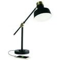 thumbnail image 1 of HomeRoots 402192 Lampe de Bureau Réglable en Laiton Noir Mat et Antique, 1 of 1