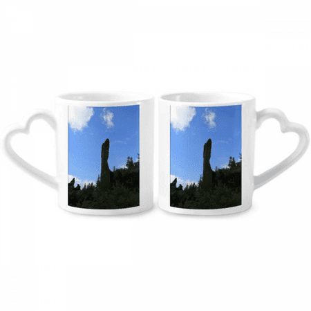 

Northeast Natural Stone Pillar Couple Porcelain Mug Set Cerac Lover Cup Heart Handle