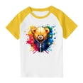 thumbnail image 1 of RXIRUCGD 2025 Vêtements d'Été pour Enfants Tout-Petits Garçons Filles Mode Mignon Col Rond Imprimé Manches Courtes Haut, 1 of 7