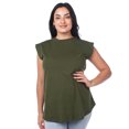 thumbnail image 1 of Playera Maternidad Algodón Cómoda Ropa Embarazo Playera Mujer Básica Sin Mangas Color Verde Militar, 1 of 4
