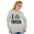 thumbnail image 3 of St Patricks Day Irish Pride Shamrock Unisex Plus Fleece Graphic Sweatshirt Brisco Brands 2X, 3 of 4