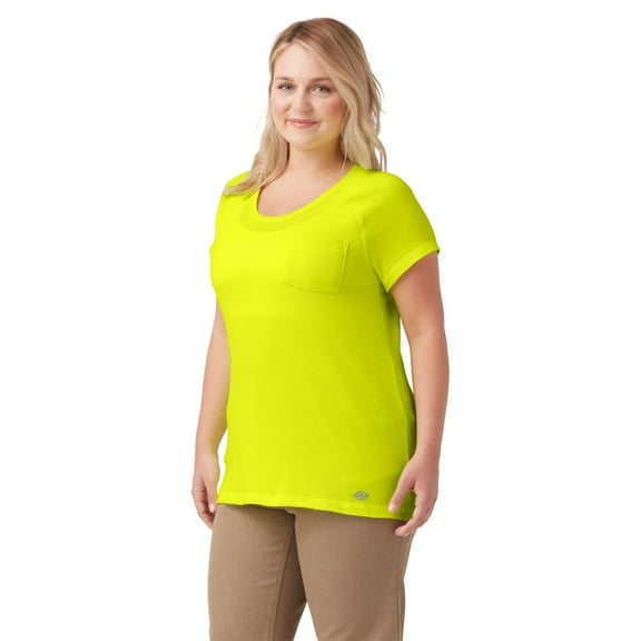 Dickies Women's Plus Cooling Short Sleeve Pocket T-Shirt, Azure Blue, 1PS