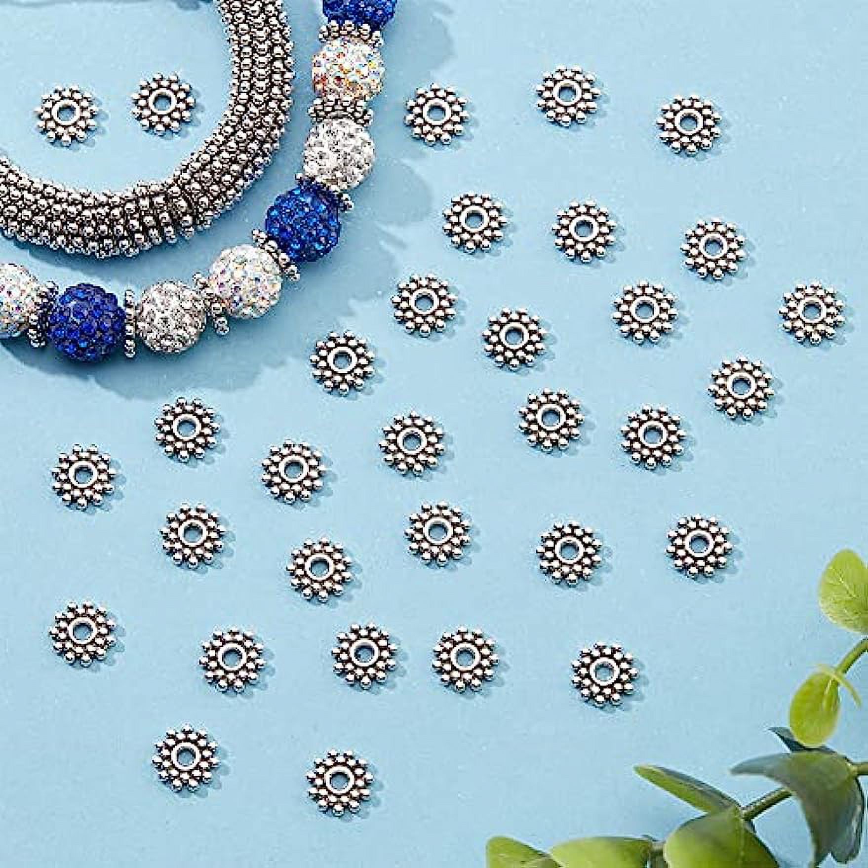 100Pcs Tibetan Style Metal Beads - 5 Colors 7mm Spacer Beads For Jewelry Making