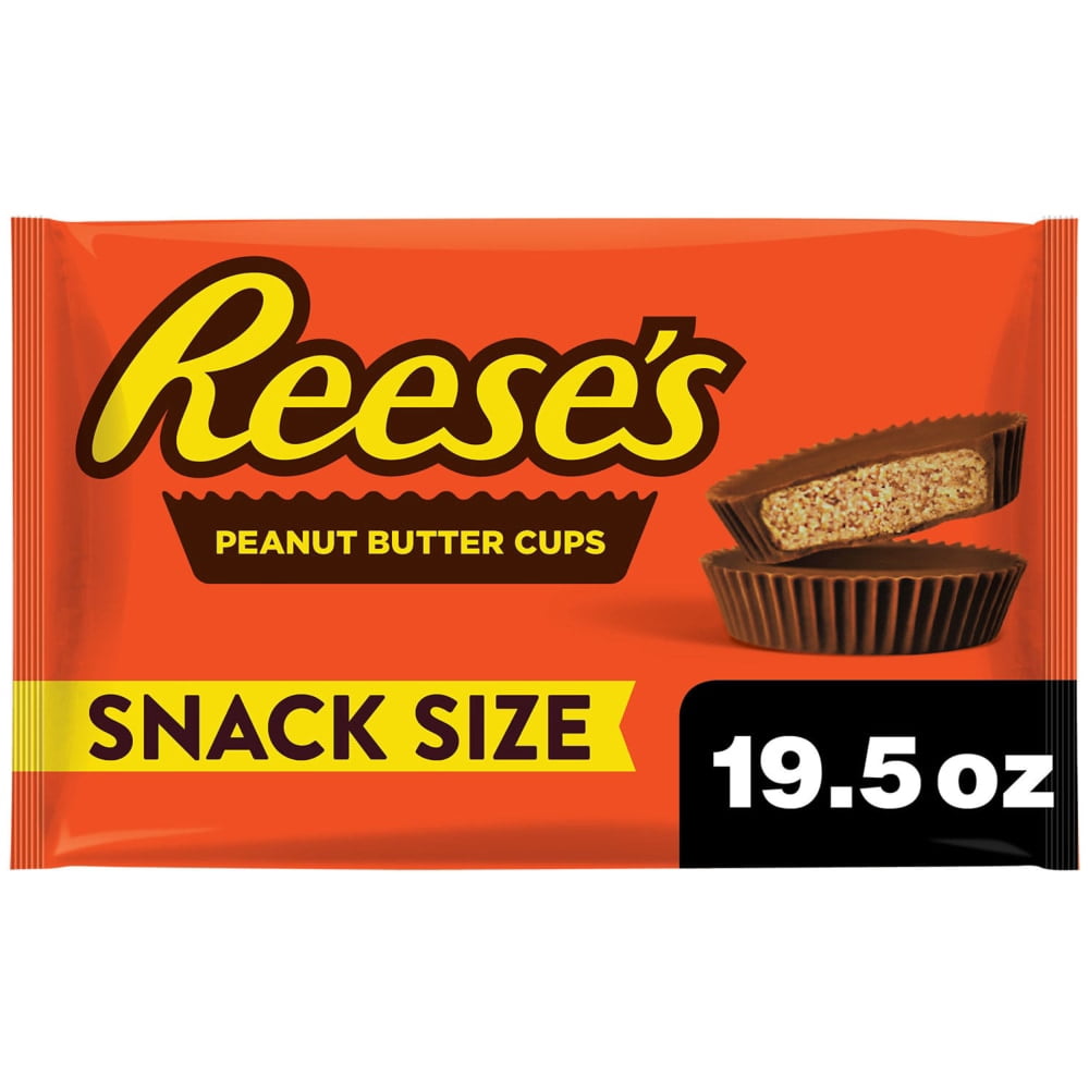 REESES Milk Chocolate Snack Size Peanut Butter Cups Candy Jumbo Bag 19.5 oz - 3 Pack