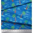 thumbnail image 2 of Soimoi Rayon Crepe Fabric Palm Tree & Sailboat Beach Decor Fabric Printed Yard 46 Inch Wide, 2 of 3