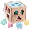 thumbnail image 5 of Juguete para niños pequeños clasificador de colores de formas - Juguete de madera para niños pequeños Reconocimiento de colores Tapa de cubo de clasificación de formas para niños pequeños Aprendi, 5 of 5