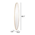 thumbnail image 2 of Frame Wall Mirror, Oval, Glass, Steel Metal, Gold, Bedroom Living, 2 of 4