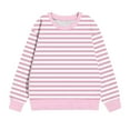 thumbnail image 4 of Miluxas Girls Long Sleeve Crewneck Striped Sweatshirt Casual Color Block Pullover Tops Pink 9-10 Years, 4 of 7
