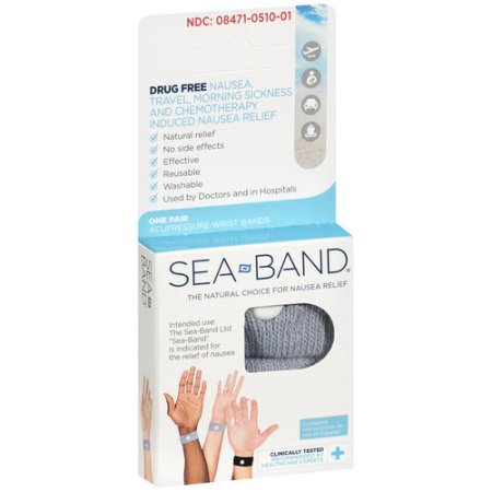 Sea-Band Nausea Relief Wrist Band, 1 Pair (Best Motion Sickness Medicine)