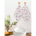 thumbnail image 4 of Pink Ribbon Kitchen Dish Towels for Drying Dishes Set of 2, Modern Abstract String Geometric Bows Beige Waffle Weave Microfiber Hand Tea Bathroom Towels Quick Dry & Absorbent Towel 12x12, 4 of 7