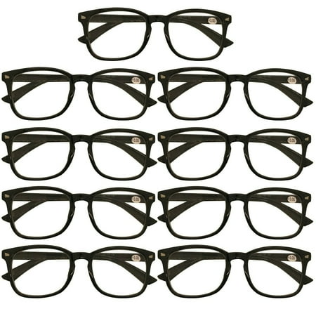 9 Packs Mens Womens Oval Round Frame Reading Glasses Blue Light Blocking Readers +0.75