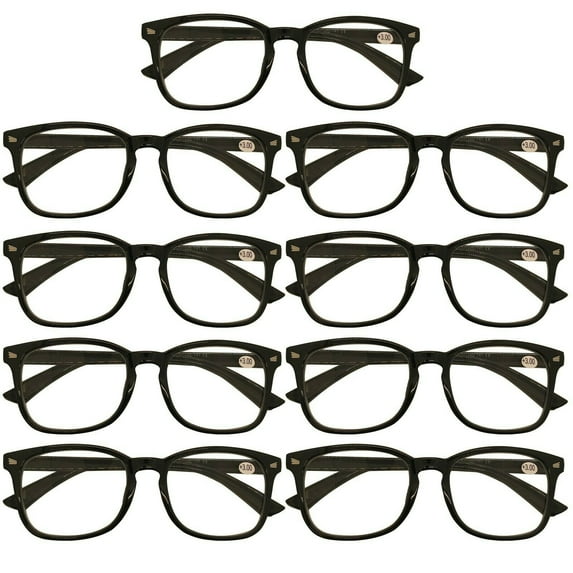 9 Packs Mens Womens Oval Round Frame Reading Glasses Blue Light Blocking Readers +0.75