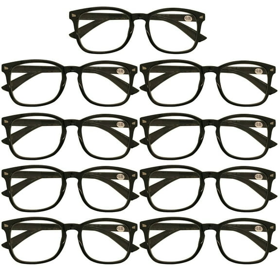 9 Packs Mens Womens Oval Round Frame Reading Glasses Blue Light Blocking Readers  1.00