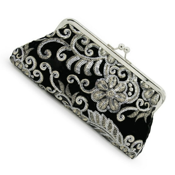 RUISINERY Retro Beaded Evening Bag With Embellishments Embroidered Handbag For Women In Black Crossbody Shoulder Bags