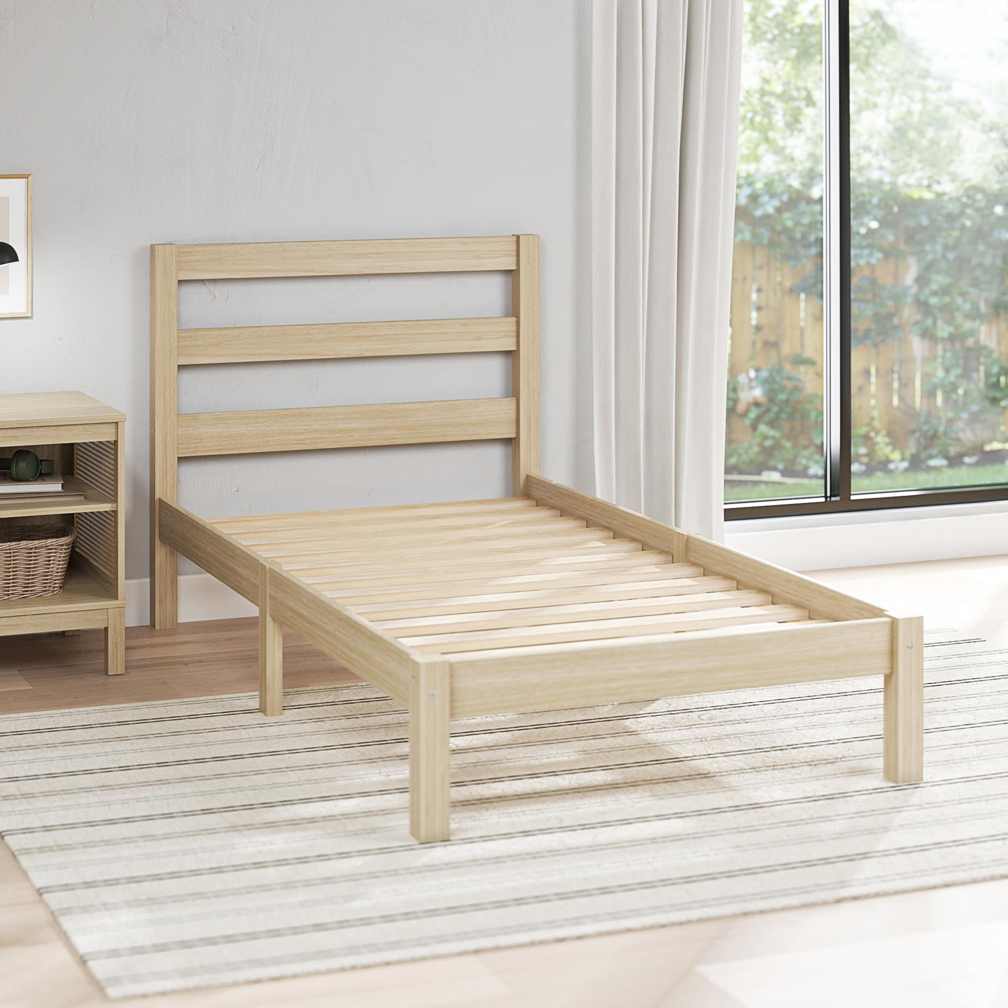 Mainstays Palmer Twin Bed, Natural Teak