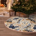 thumbnail image 5 of Daiia Butterflies Drawing Merry Christmas Tree Skirt , Xmas Large Lace-up Tree Skirt, Santa Snowflakes Rustic Home Decorations New Year Party Farmhouse Decor-30", 5 of 6