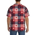 thumbnail image 3 of Pofeuu Heart Plaid Print Mens Casual Short Sleeve Shirts Beach Summer Spread Collar Pocket Tops Men's Casual Short-sleeved Shirt-4X-Large, 3 of 5