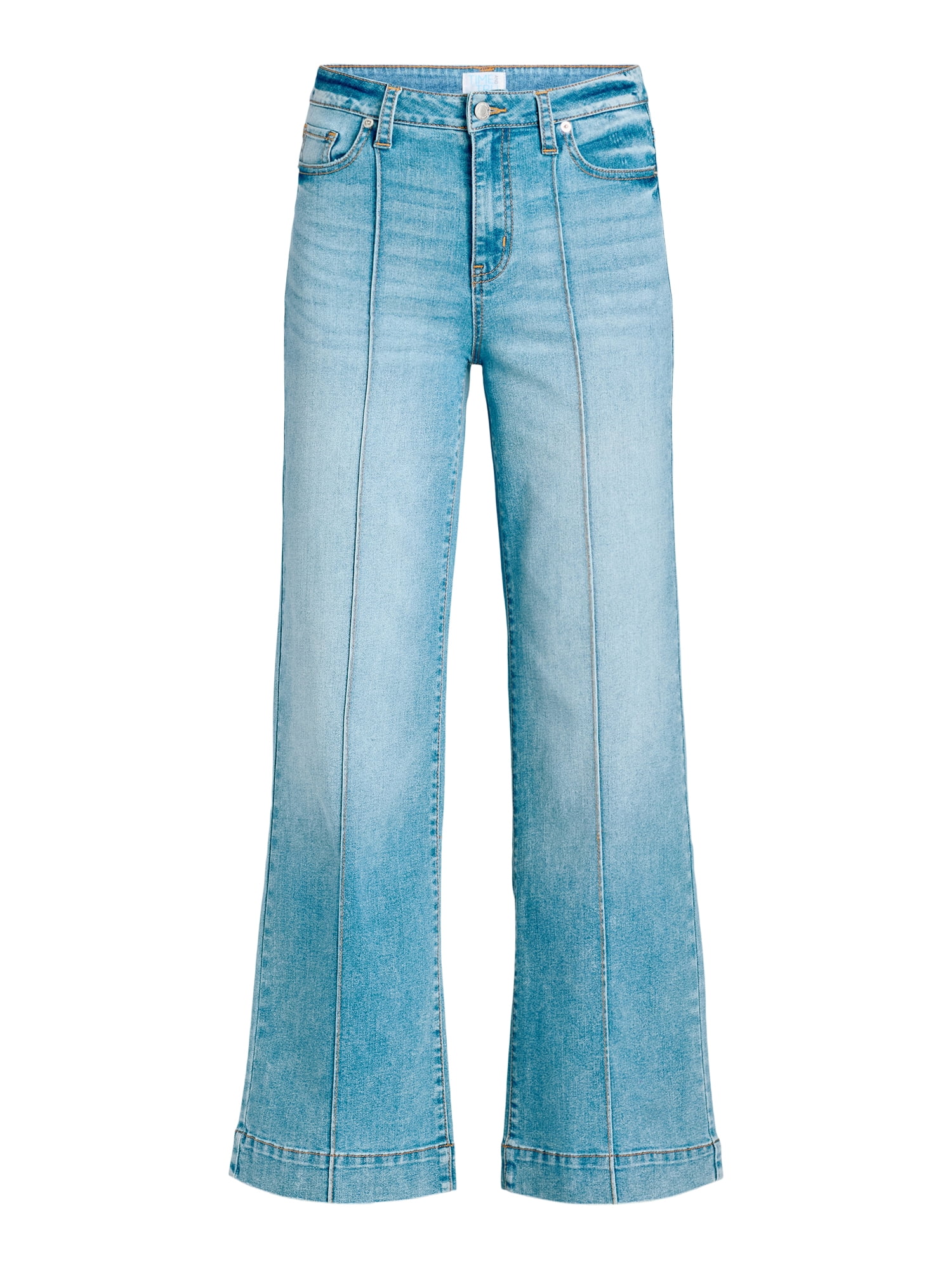 Time and Tru Women's High Rise Wide Leg Jean, 29", 31", 33" Inseams, Size Range 2-20