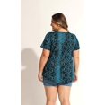 thumbnail image 4 of TIYOMI Plus Size Tunic Tops for Women Snake Skin Blouses Dressy Green Print Tunics Tops Buttons Up Shirts Swing Blouses Pleated Babydoll Summer Casual Tunics XL 14W 16W, 4 of 6