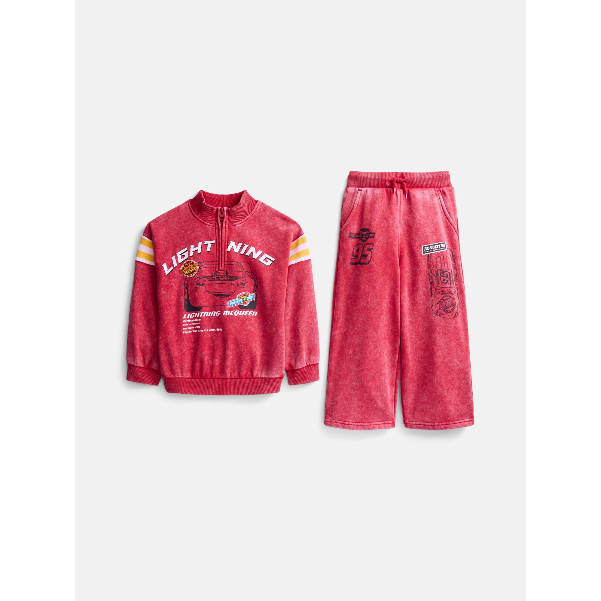 Pixar Cars Toddler Boys Quarter Zip Pullover and Pants Set, 2-Piece, Sizes 12M-5T