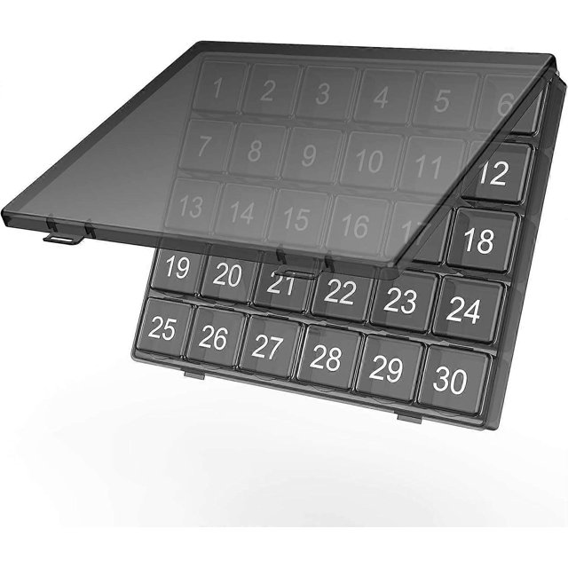 Monthly Pill Organiser Once a Day - 30 Day Pill Organiser Box - Easy to Open - Large Compartments Portable Case for Travel