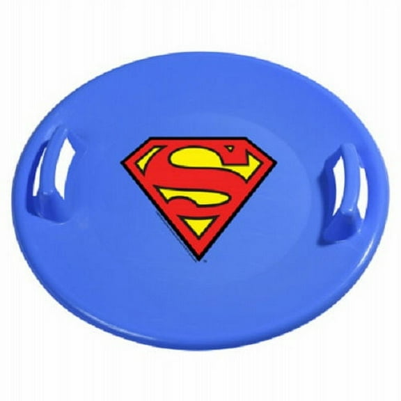 Slippery Racer SR710SPM 26" Heavy Duty Plastic Superman Snow Sled Saucer - Quantity of 4