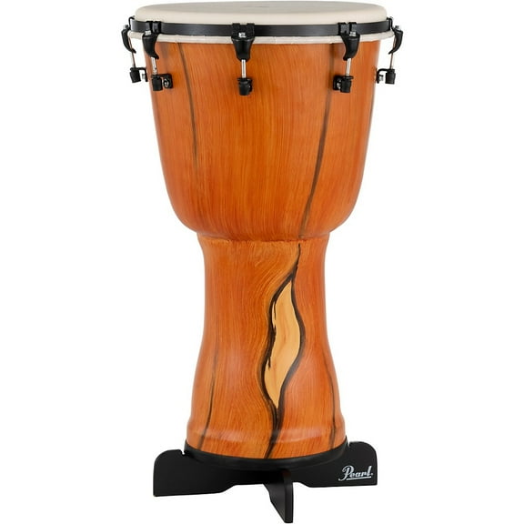 Pearl Top Tuned Djembe With PBJSTD Wood Djembe Stand 14 in. Artisan Cypress