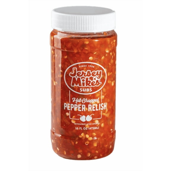 Jersey Mike's Subs Hot Chopped Pepper Relish, 16 fl oz.